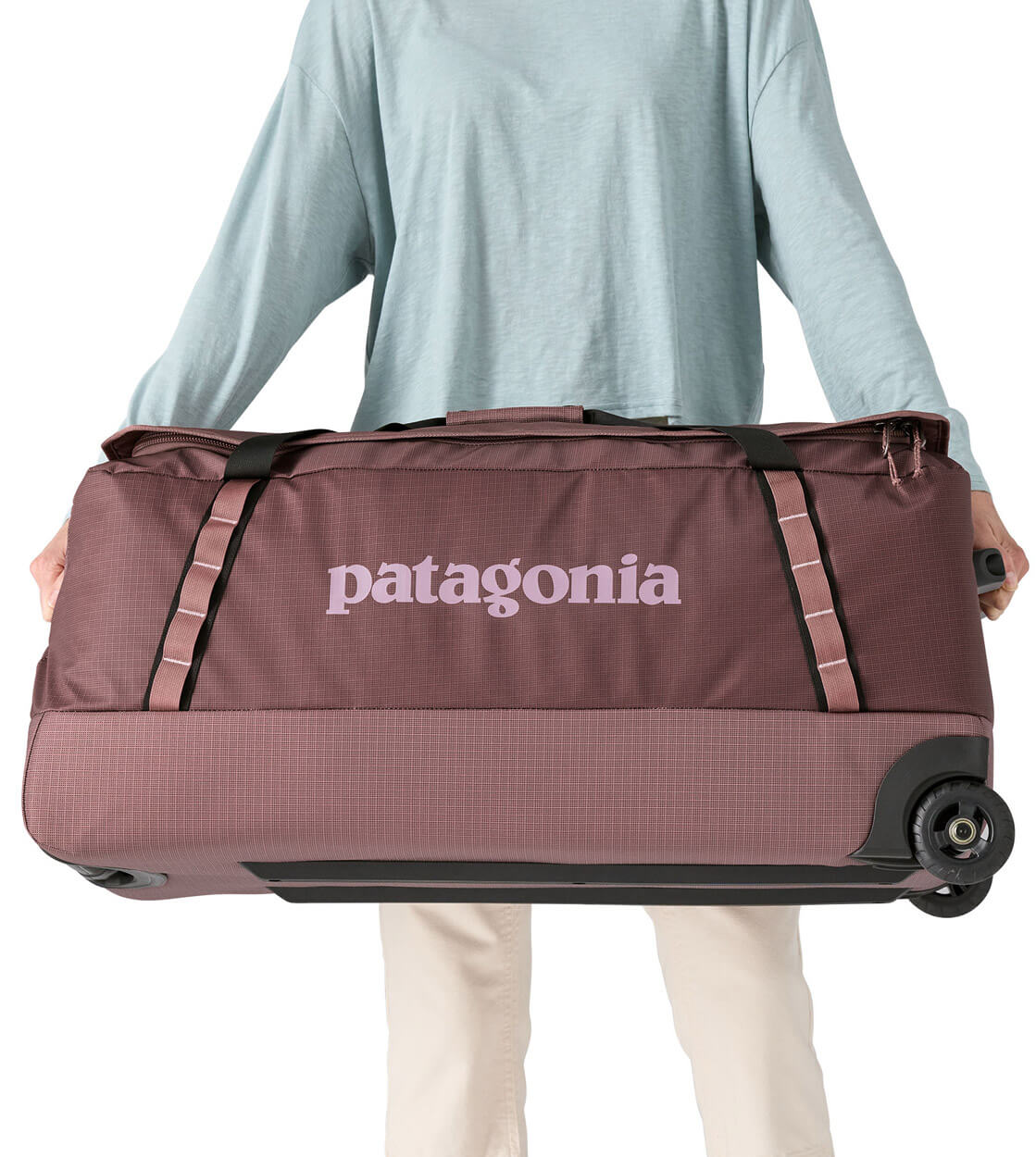 Patagonia Duffel Wheeled LG Black Hole beige seabird grey
