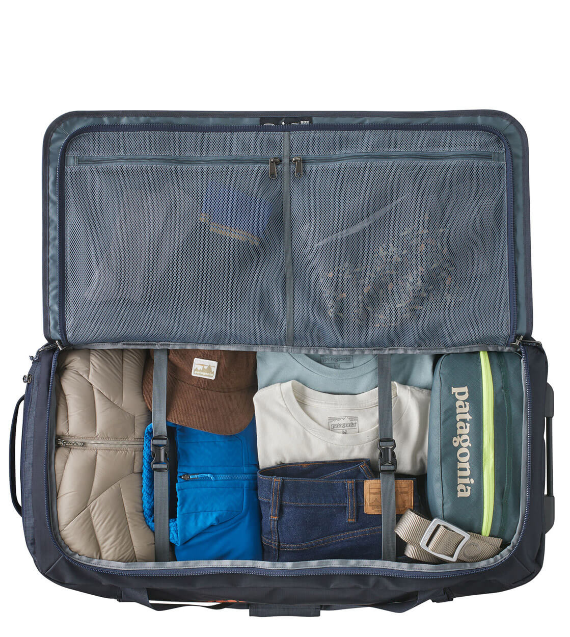 Patagonia Duffel Wheeled LG Black Hole beige seabird grey