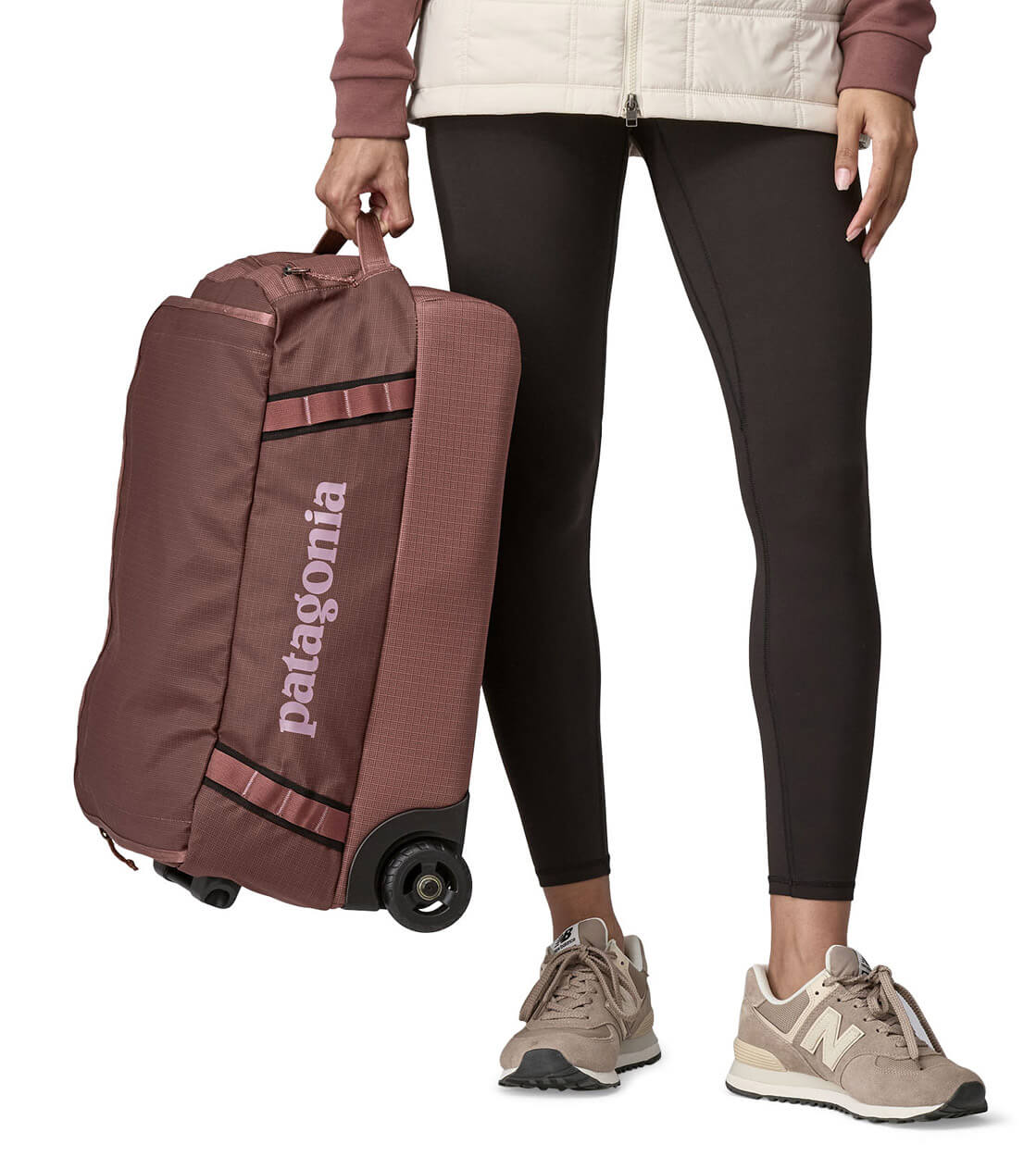 Patagonia Duffel Wheeled SM Black Hole purple dulse mauve