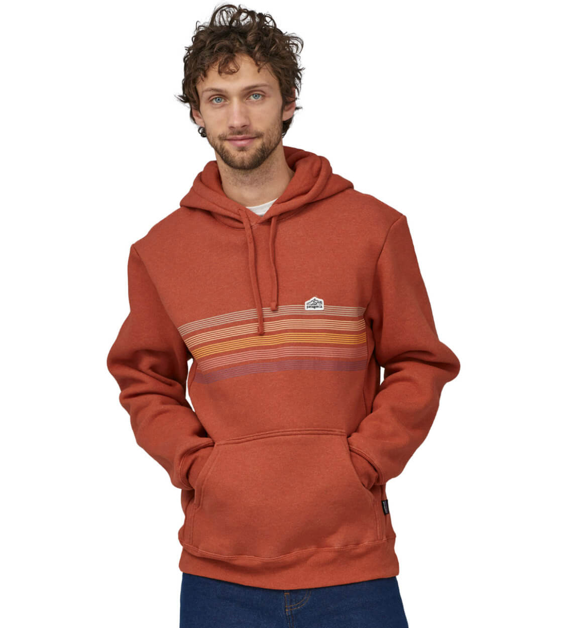 Patagonia Hooded Line Logo Ridge Stripe Uprisal orange quartz coral