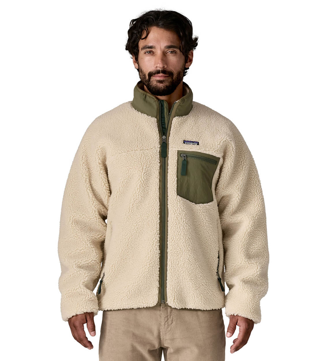 Patagonia Jacket Classic Retro-X beige dark natural / basin green