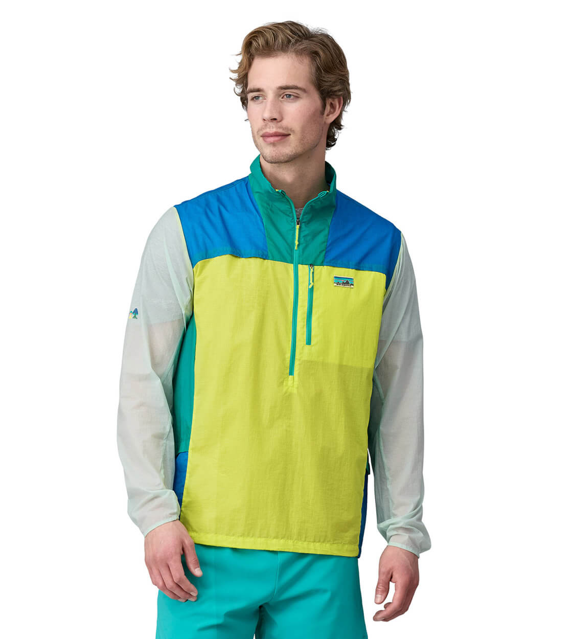 Patagonia Jacket Houdini Stash 1/2 Zip P/O multi phosphorus green