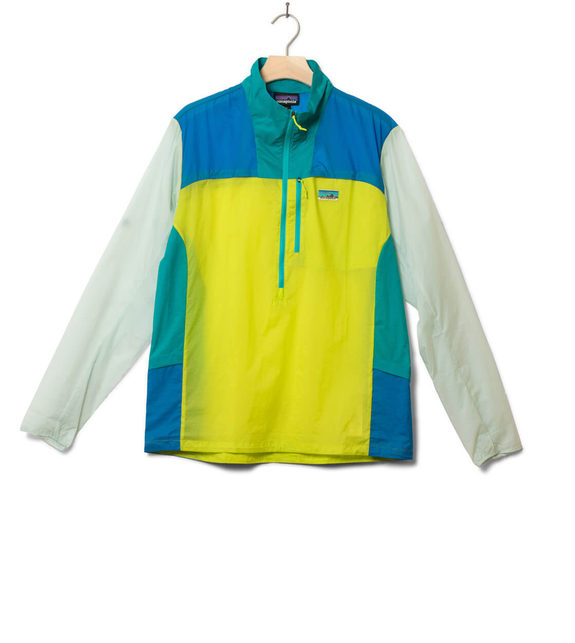 Patagonia Jacket Houdini Stash 1/2 Zip P/O multi phosphorus green