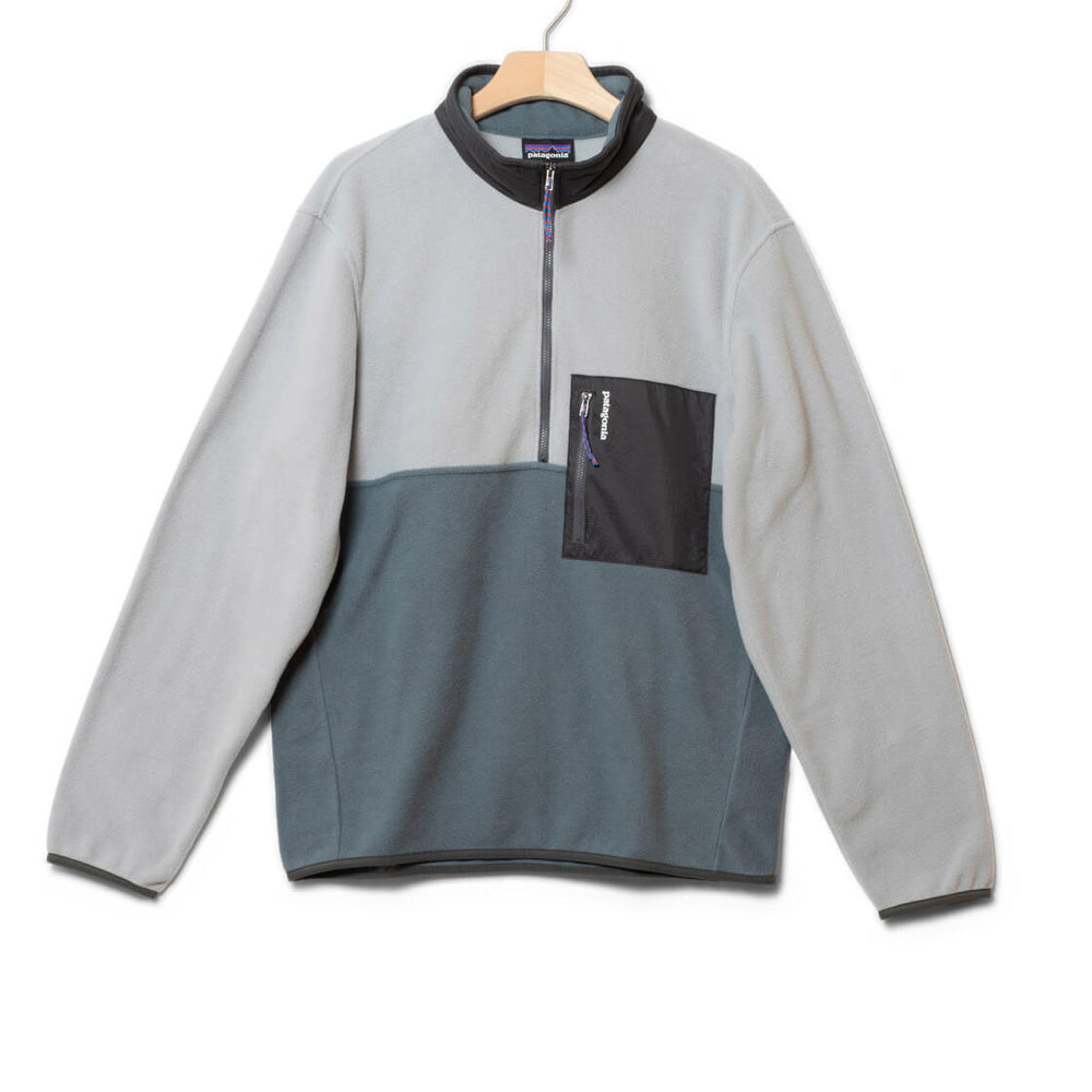 Patagonia Jacket Microdini 1/2 Zip P/O blue nouveau green w/salt grey