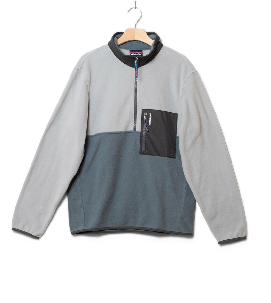 Patagonia Jacket Microdini 1/2 Zip P/O blue nouveau green w/salt grey