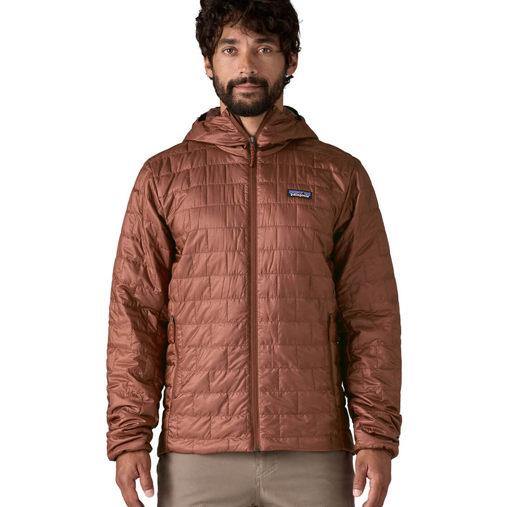Patagonia Jacket Nano Puff Hooded brown dried vanilla
