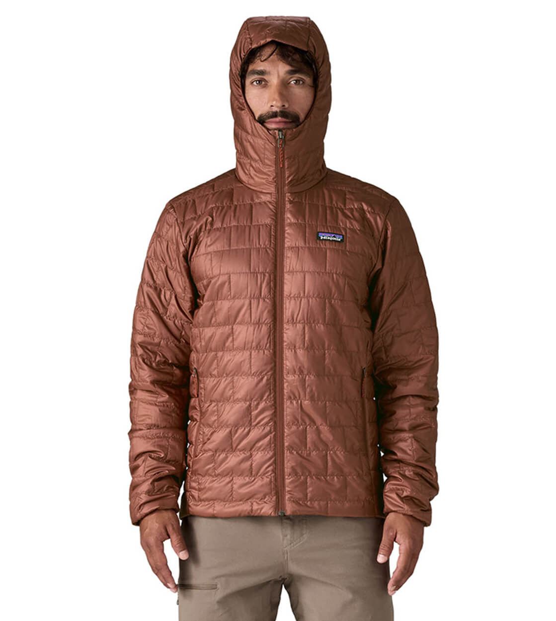 Patagonia Jacket Nano Puff Hooded brown dried vanilla