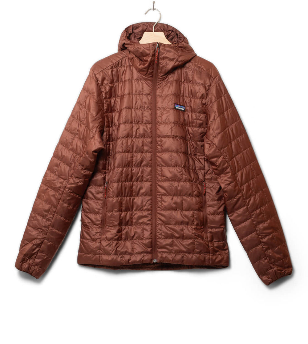 Patagonia Jacket Nano Puff Hooded brown dried vanilla