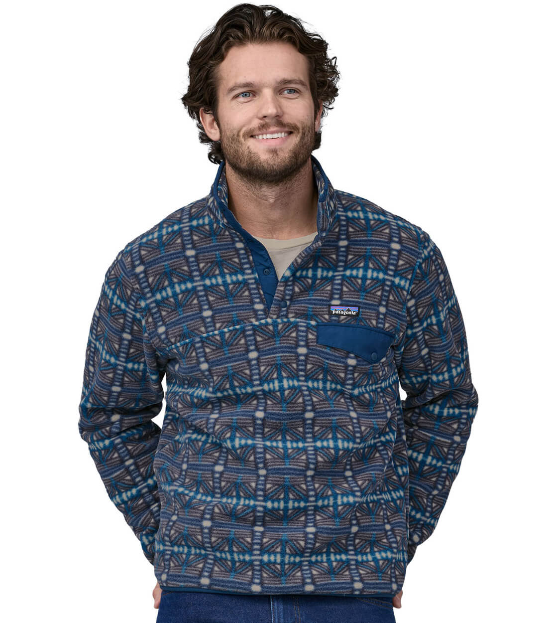 Patagonia Jacket Synchilla LW Snap-T P/O multi snow bearn dark natural