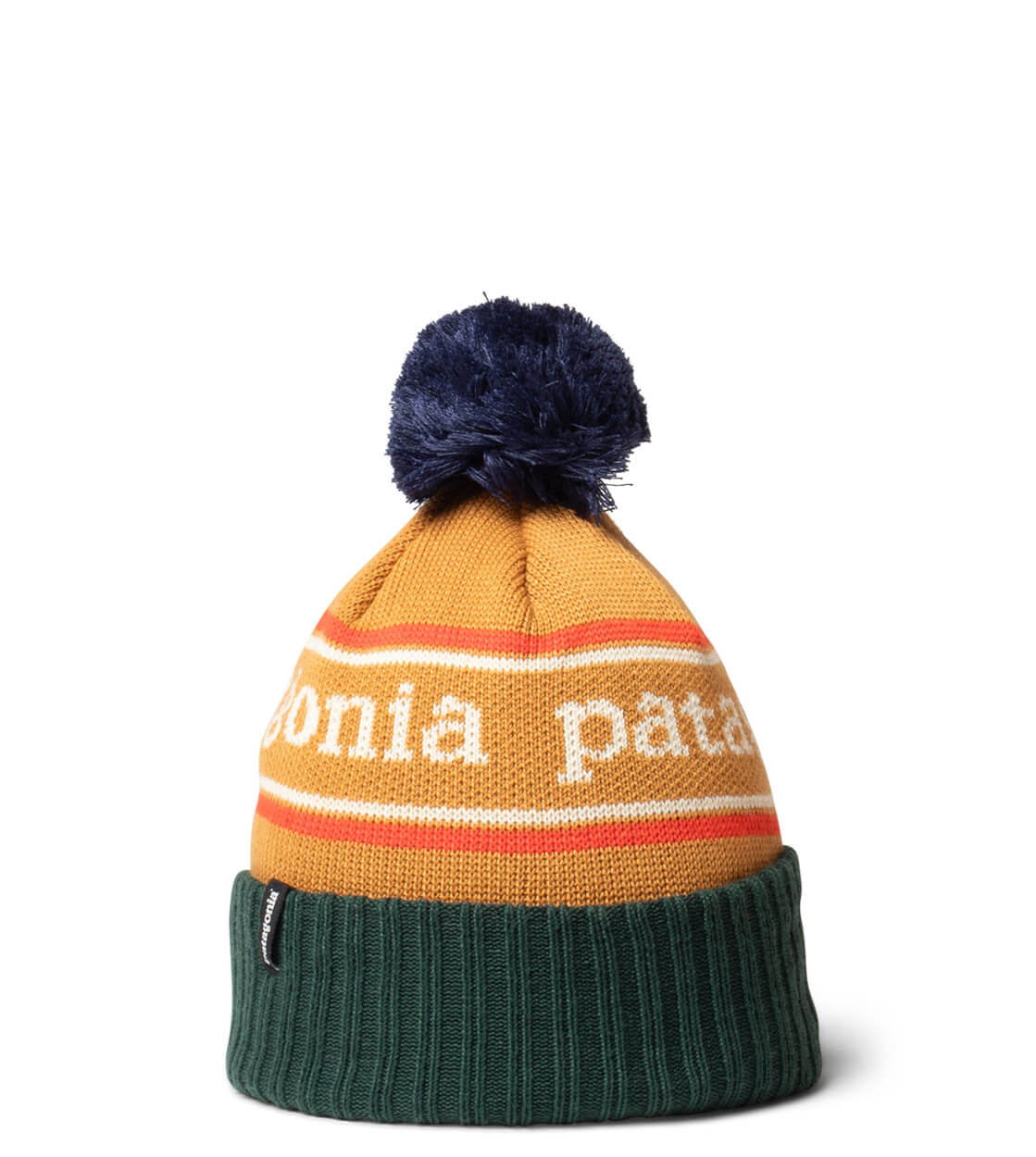Patagonia K Beanie Powder Town Park Stripe brown talon gold