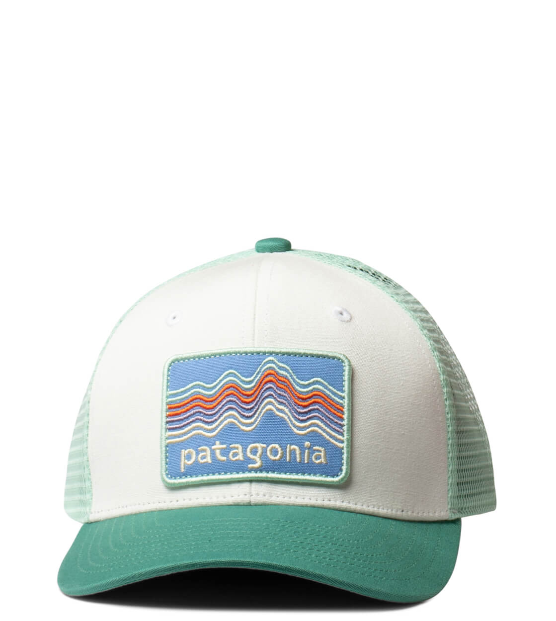 Patagonia K Trucker Cap Ridge Rise Stripe green heartleaf