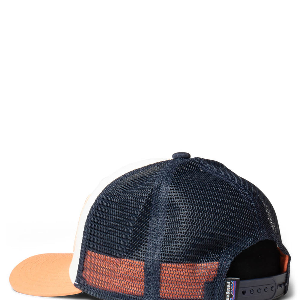 Patagonia K Trucker Cap Ridge Rise Stripe white coho coral