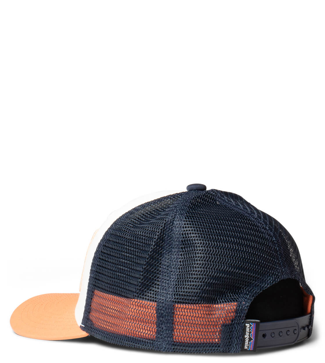 Patagonia K Trucker Cap Ridge Rise Stripe white coho coral