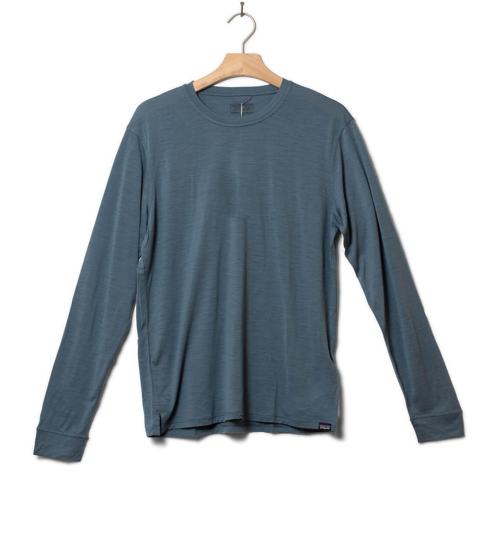 Patagonia Longsleeve Cap Cool Merino blue utilitiy
