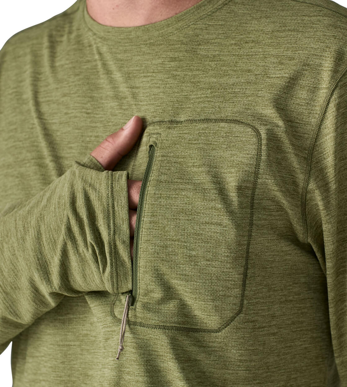 Patagonia Longsleeve Cap Cool Sun green caper buckhorn green x-dye