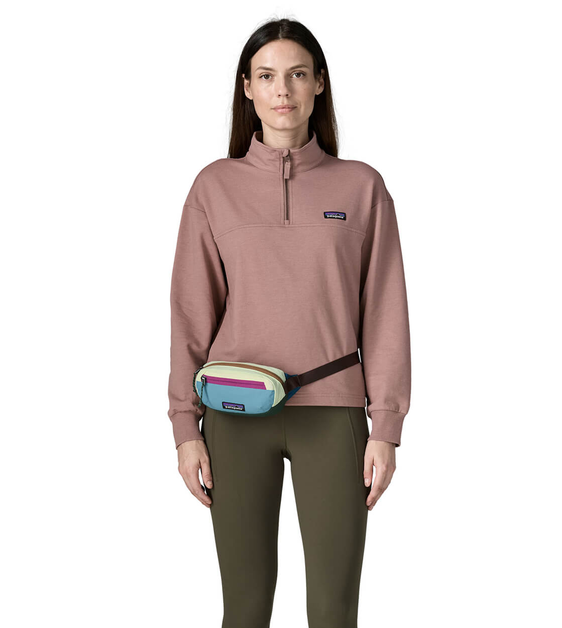 Patagonia Mini Hip Pack Terravia multi patchwork snowmelt blue