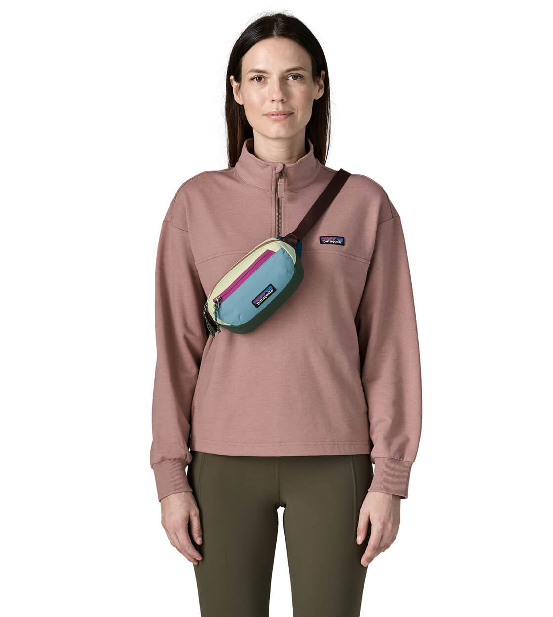 Patagonia Mini Hip Pack Terravia multi patchwork snowmelt blue