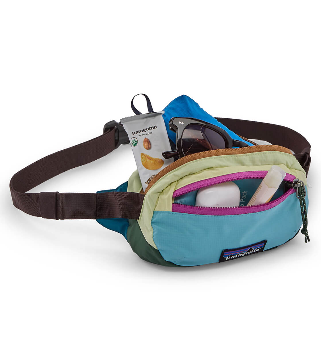 Patagonia Mini Hip Pack Terravia multi patchwork snowmelt blue