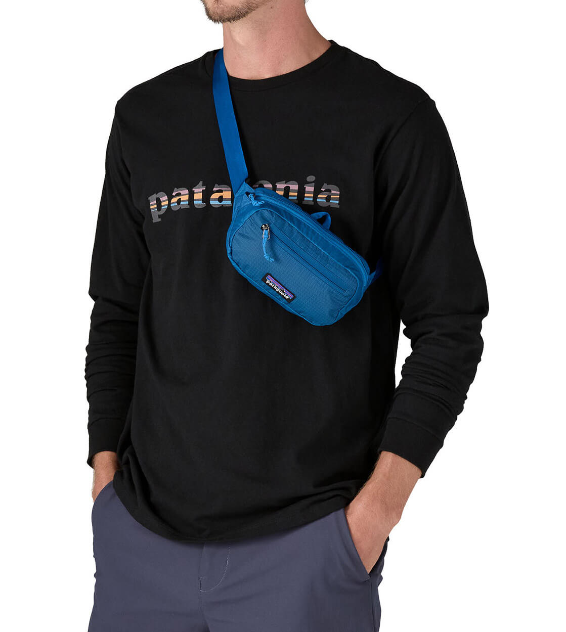 Patagonia Mini Hip Pack Ultralight Black Hole blue vessel