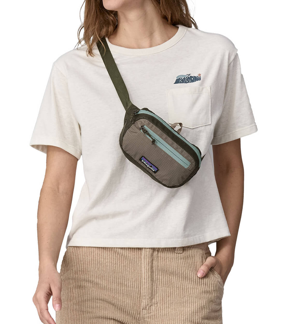 Patagonia Mini Hip Pack Ultralight Black Hole green pine needle