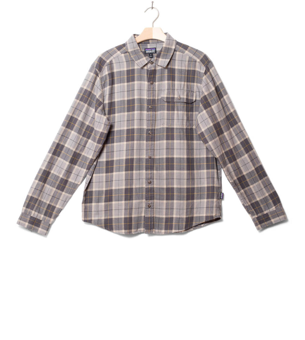 Patagonia Shirt Fjord Flannel beige beach plaid/forge grey