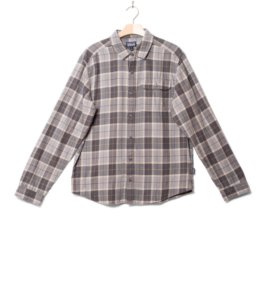 Patagonia Shirt Fjord Flannel beige beach plaid/forge grey