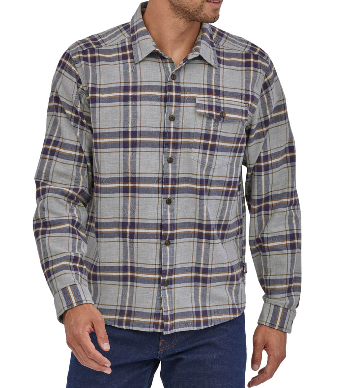 Patagonia Shirt Fjord Flannel grey salt/blue/brown