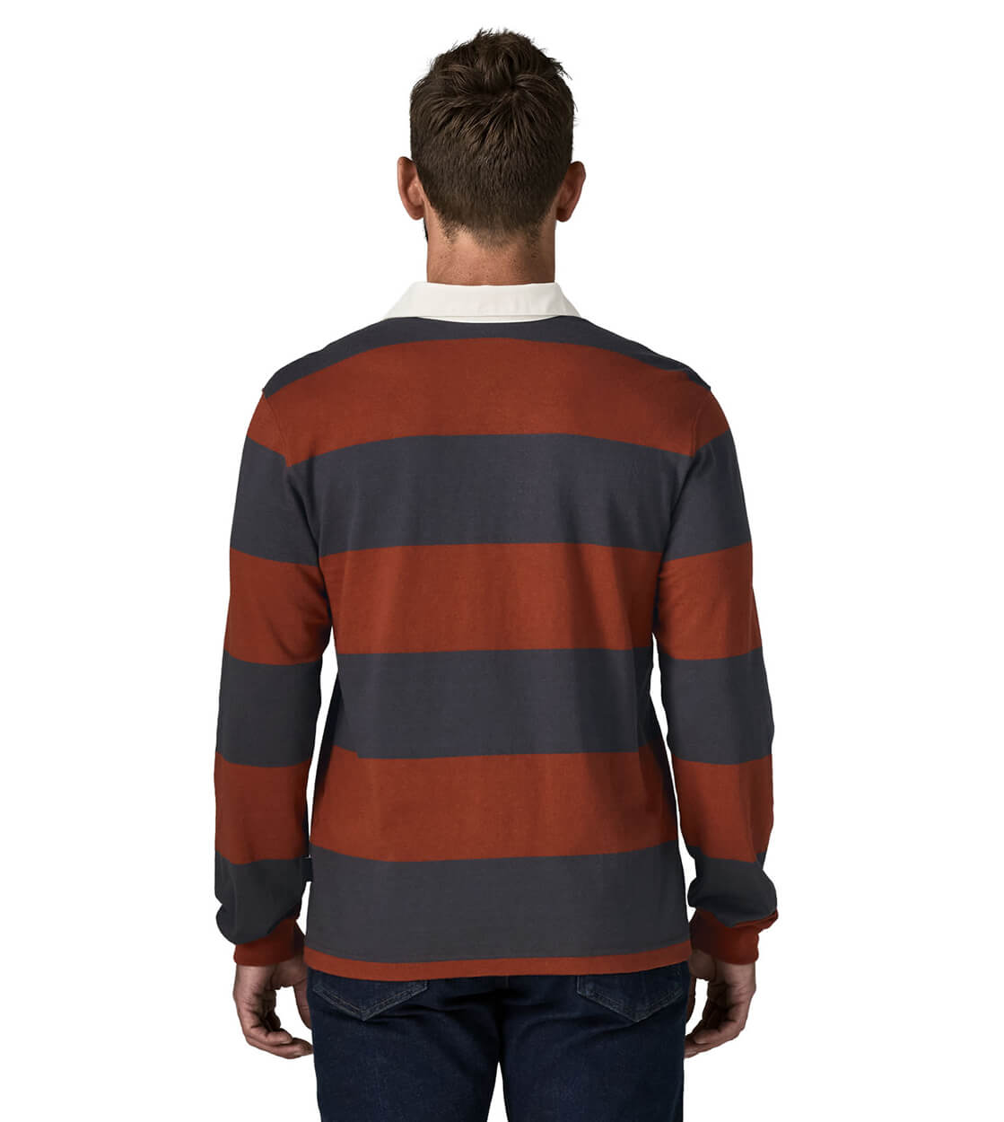 Patagonia Shirt Rugby red rusty wide stripe