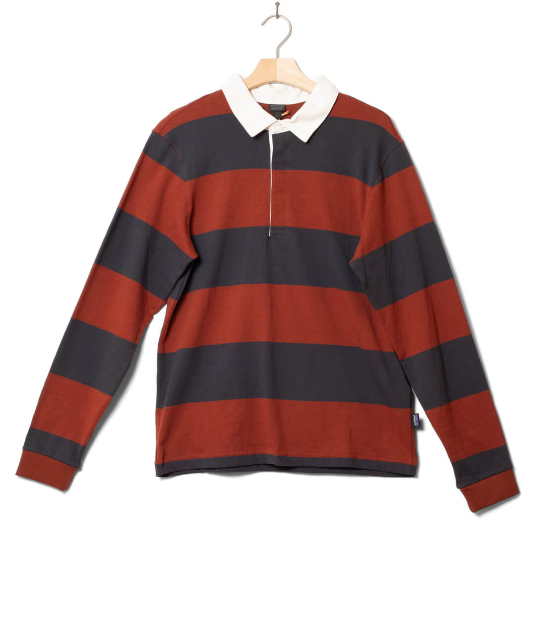 Patagonia Shirt Rugby red rusty wide stripe