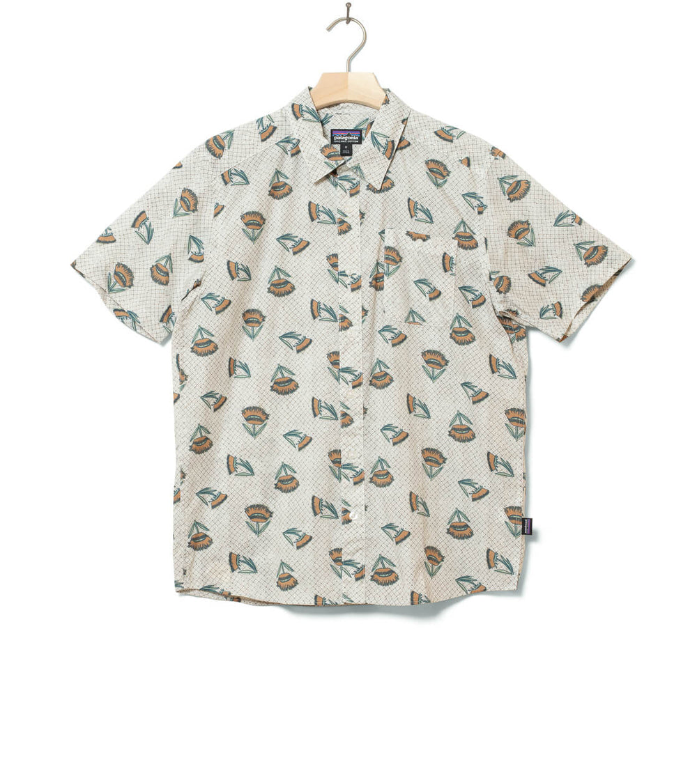 Patagonia Shirt SS Go To beige summer plant wool white