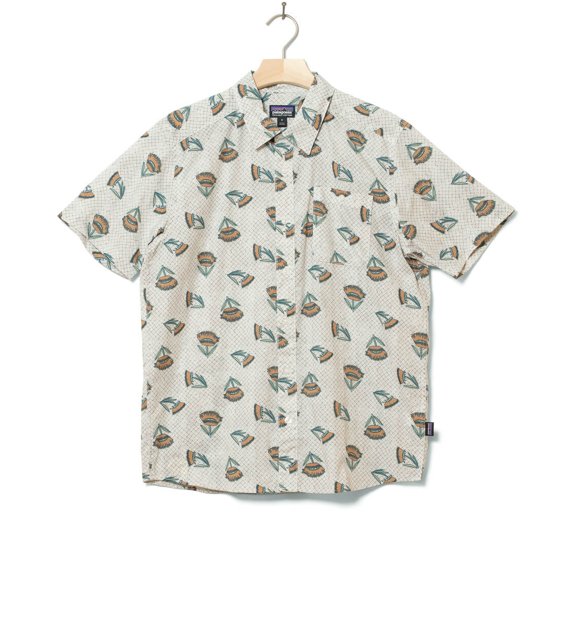 Patagonia Shirt SS Go To beige summer plant wool white