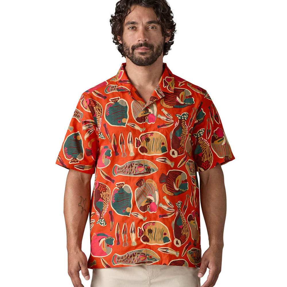 Patagonia Shirt SS Tidal Threads Camp red pollinator orange