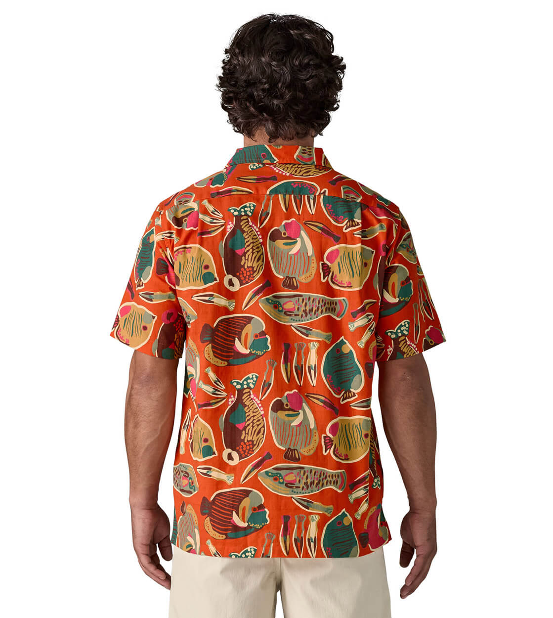 Patagonia Shirt SS Tidal Threads Camp red pollinator orange