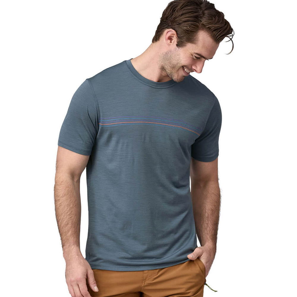 Patagonia T-Shirt Cap Cool Graphic Merino blue utilitiy fitz roy fader