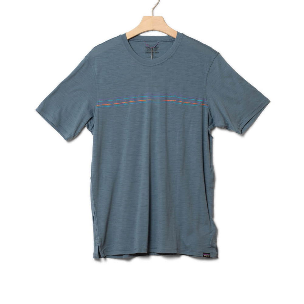 Patagonia T-Shirt Cap Cool Graphic Merino blue utilitiy fitz roy fader