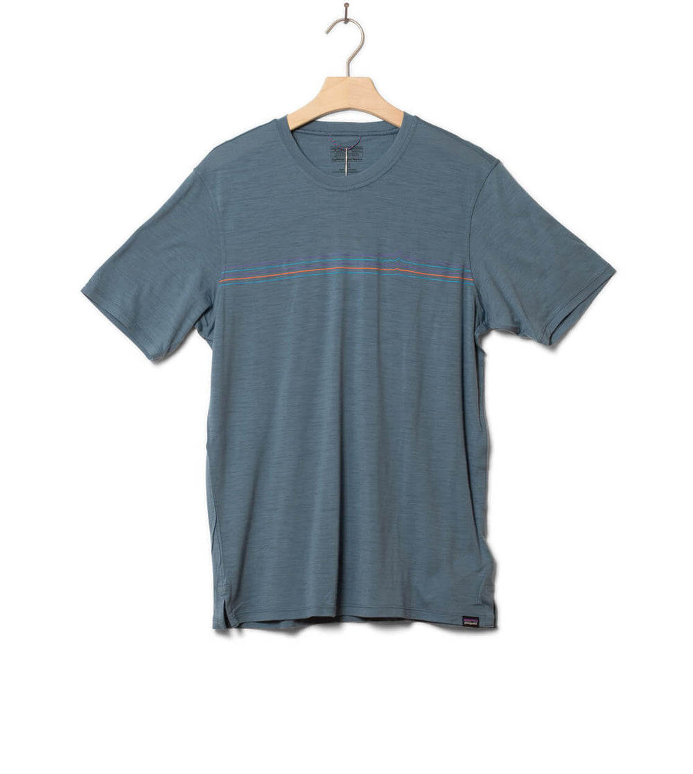 Patagonia T-Shirt Cap Cool Graphic Merino blue utilitiy fitz roy fader