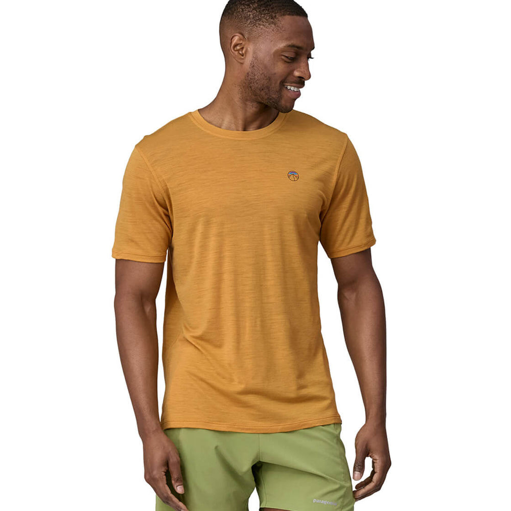 Patagonia T-Shirt Cap Cool Graphic Merino yellow pufferfish gold