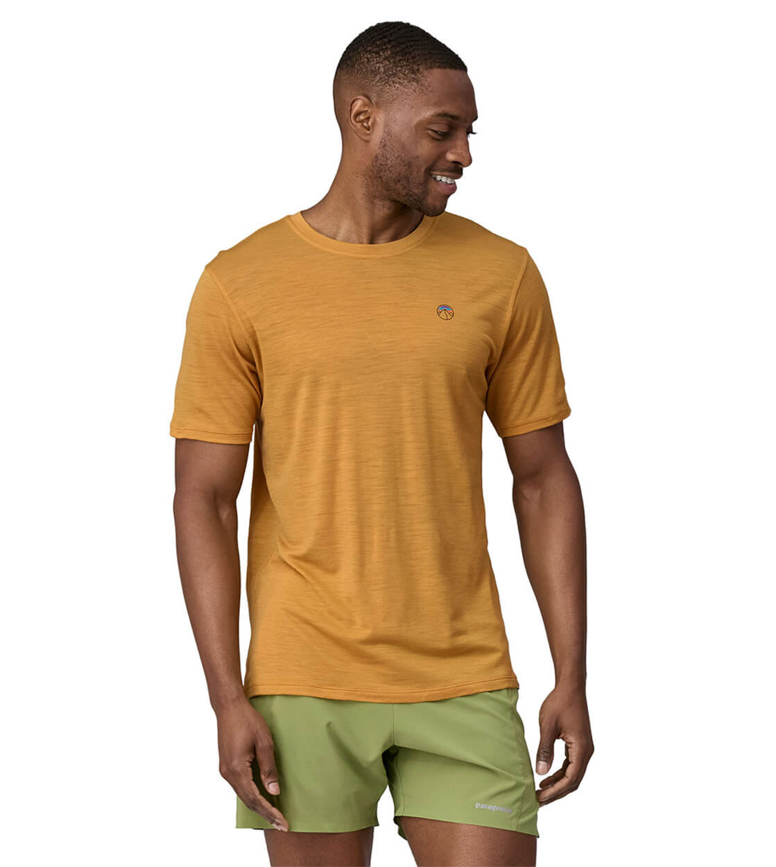 Patagonia T-Shirt Cap Cool Graphic Merino yellow pufferfish gold