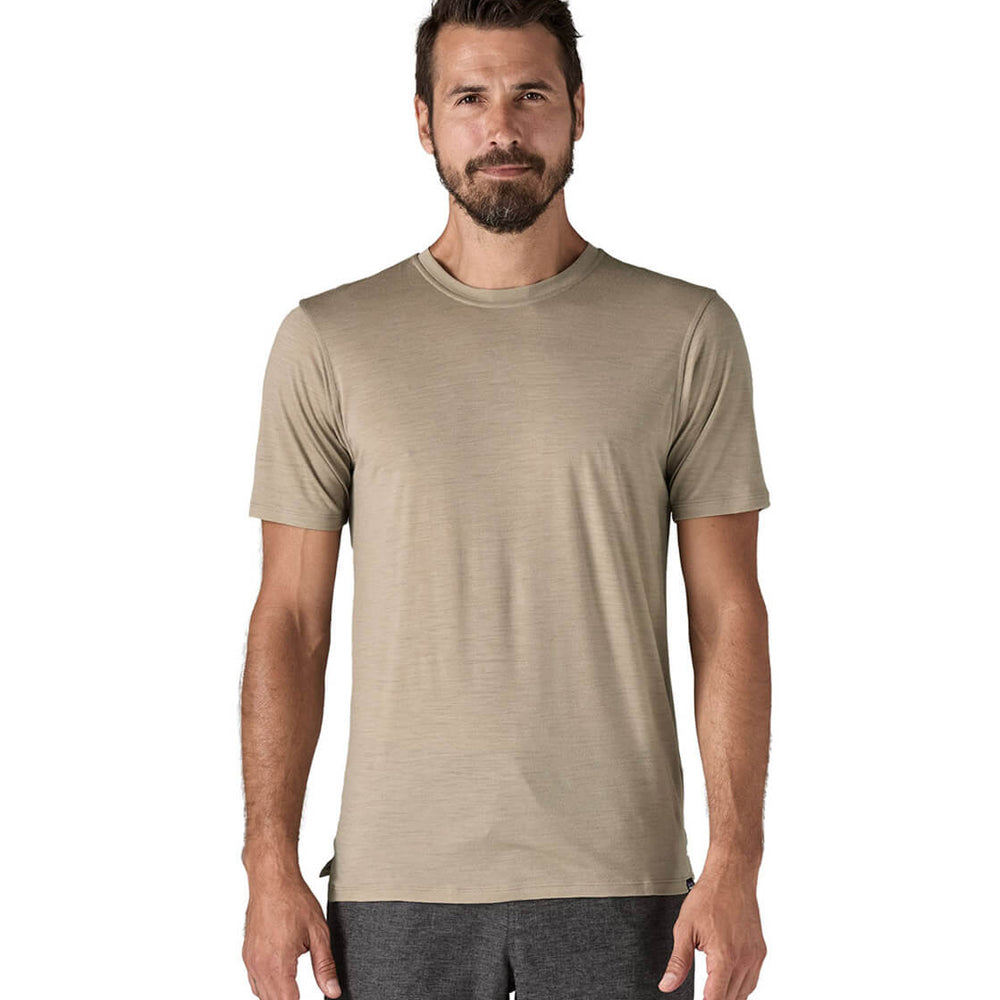 Patagonia T-Shirt Cap Cool Merino brown seabird grey