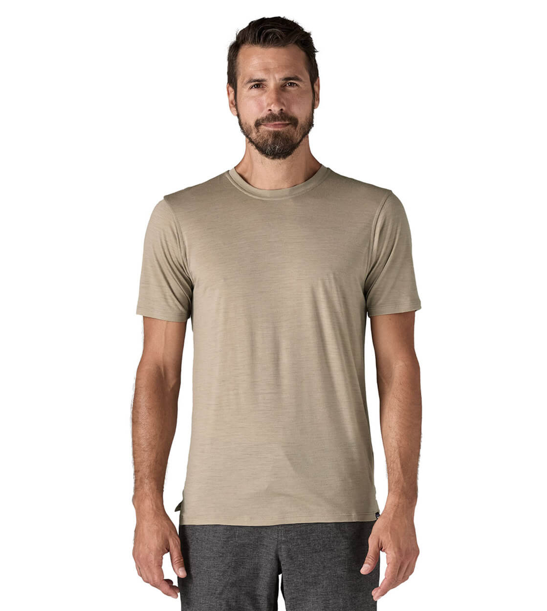 Patagonia T-Shirt Cap Cool Merino brown seabird grey