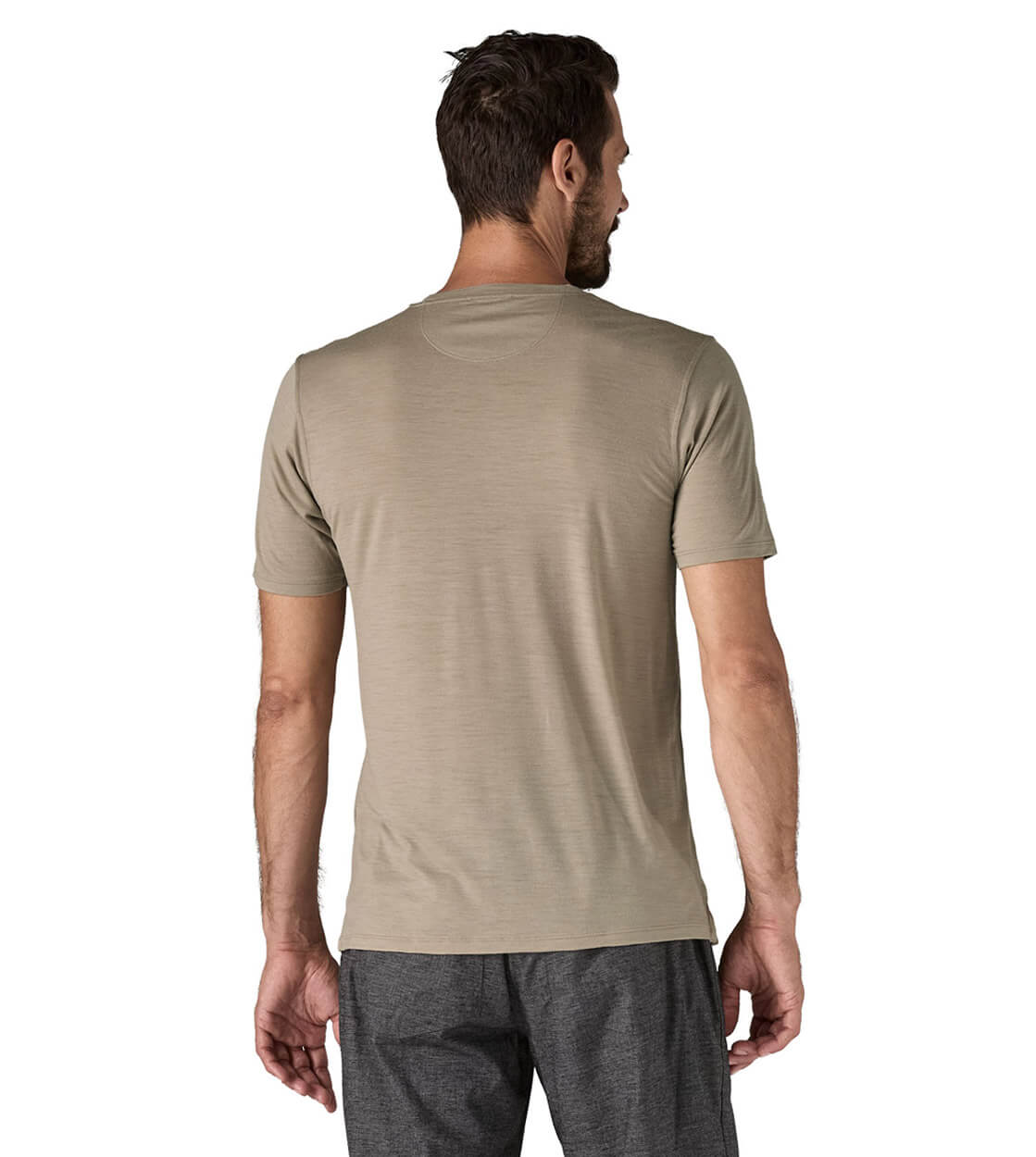 Patagonia T-Shirt Cap Cool Merino brown seabird grey