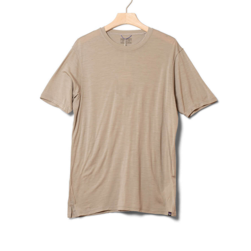 Patagonia T-Shirt Cap Cool Merino brown seabird grey