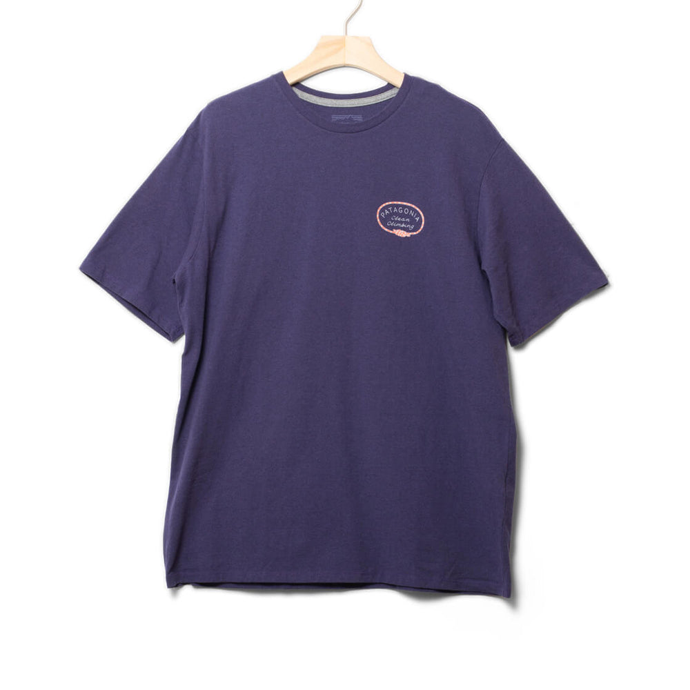 Patagonia T-Shirt Clean Climb Roots Responsibili purple plummet