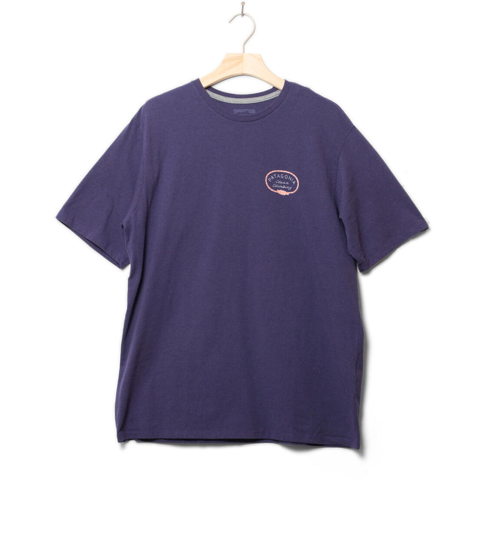Patagonia T-Shirt Clean Climb Roots Responsibili purple plummet