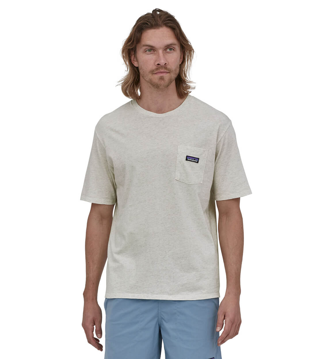 Patagonia T-Shirt Daily Pocket beige birch white