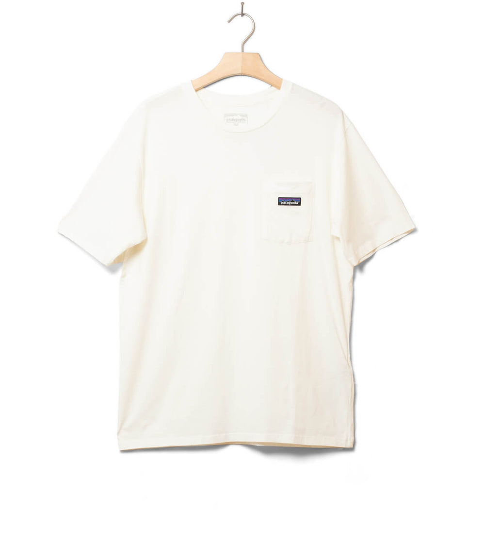 Patagonia T-Shirt Daily Pocket beige birch white