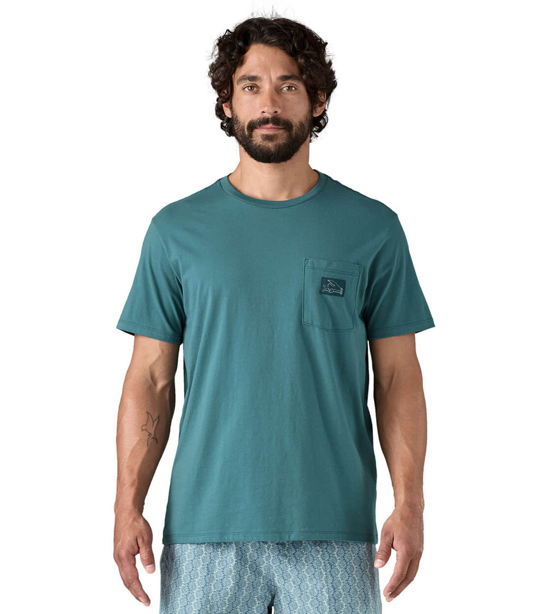Patagonia T-Shirt Flying Fish Tides green wetland blue