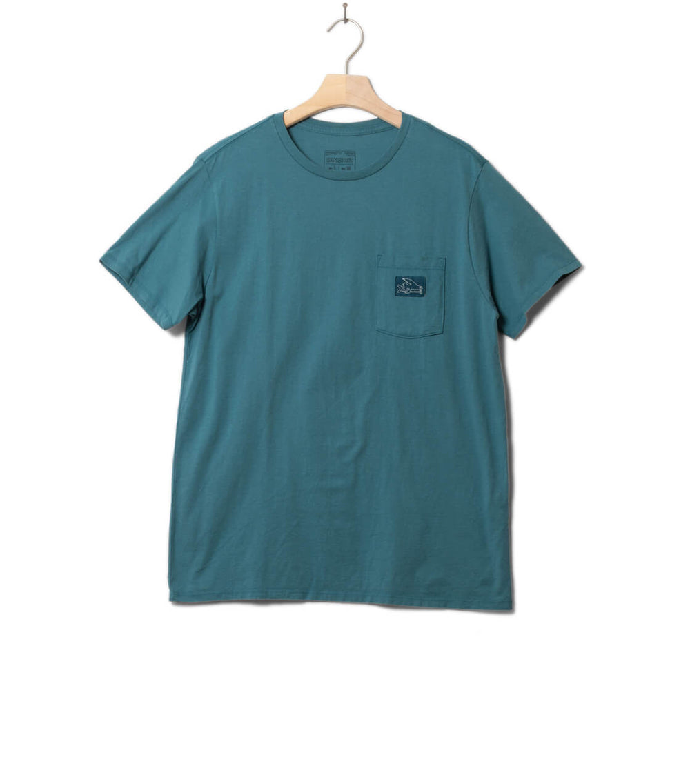 Patagonia T-Shirt Flying Fish Tides green wetland blue