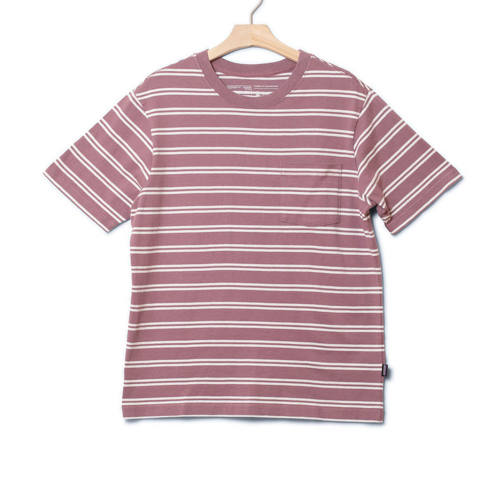 
                      
                        Patagonia T-Shirt Pocket Cotton in Conversion purple mirror stripe evening mauve
                      
                    