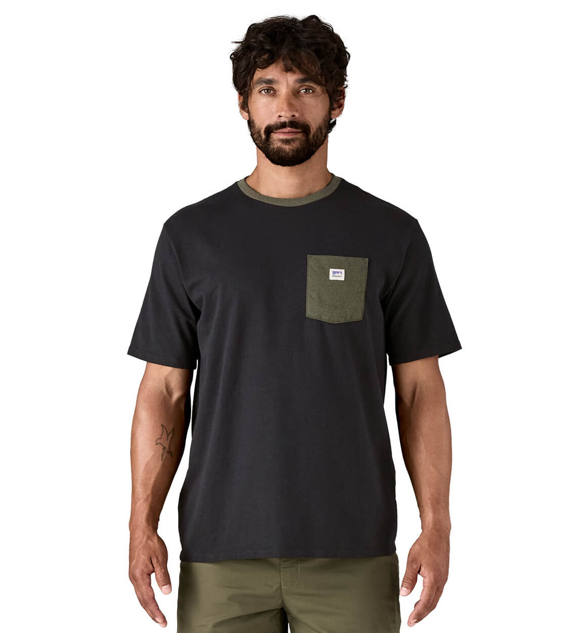 Patagonia T-Shirt Shop Sticker Pocket Responsibili-Tee black/basin